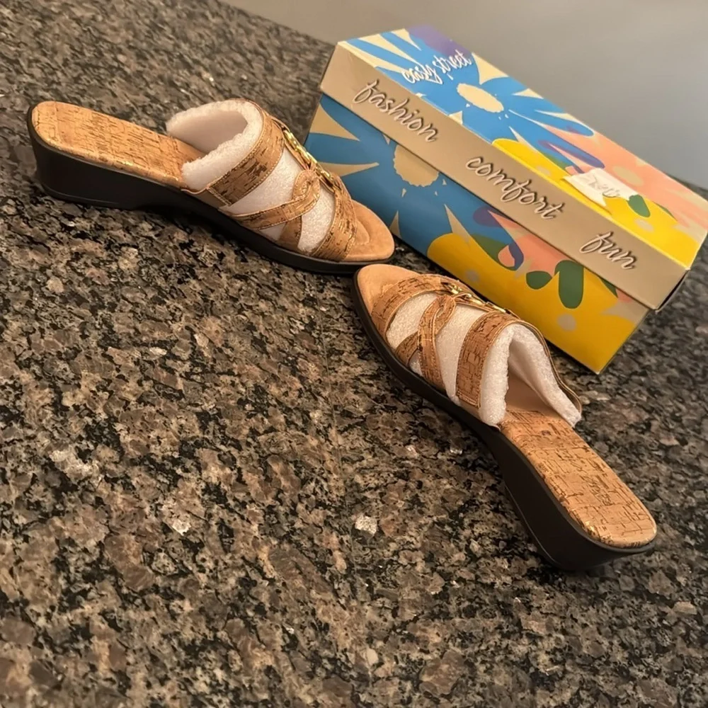 Easy Street cork with flex torrid slide sandal NIB 10W